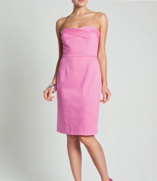 Strapless Cotton Pique Shift Dress