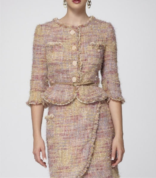 Rose Italian Bouclé Signature-Tailored Jacket