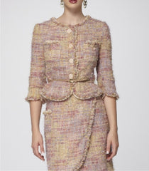 Rose Italian Bouclé Signature-Tailored Jacket
