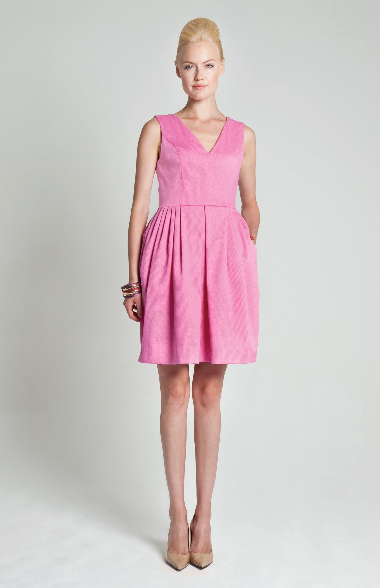 nara dress pink The Nara Dress Hot Pink One-Shoulder Sculpted Mini Arnell America